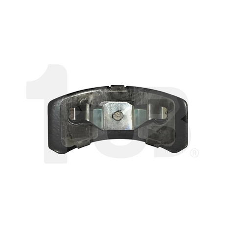 Metal brake pad on a white background