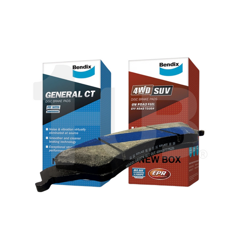 Bendix brake pads with packaging on a white background