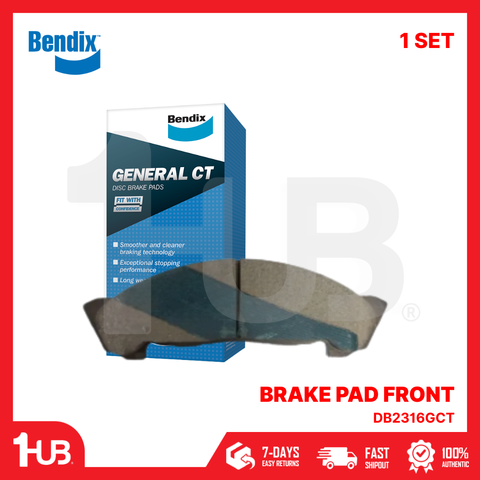 BENDIX BRAKE PAD ISUZU NHS69 , NKR63 , NKR66 (SURPLUS) 1990-07 FRONT DB2316GCT / AN42 ( 1 SET )