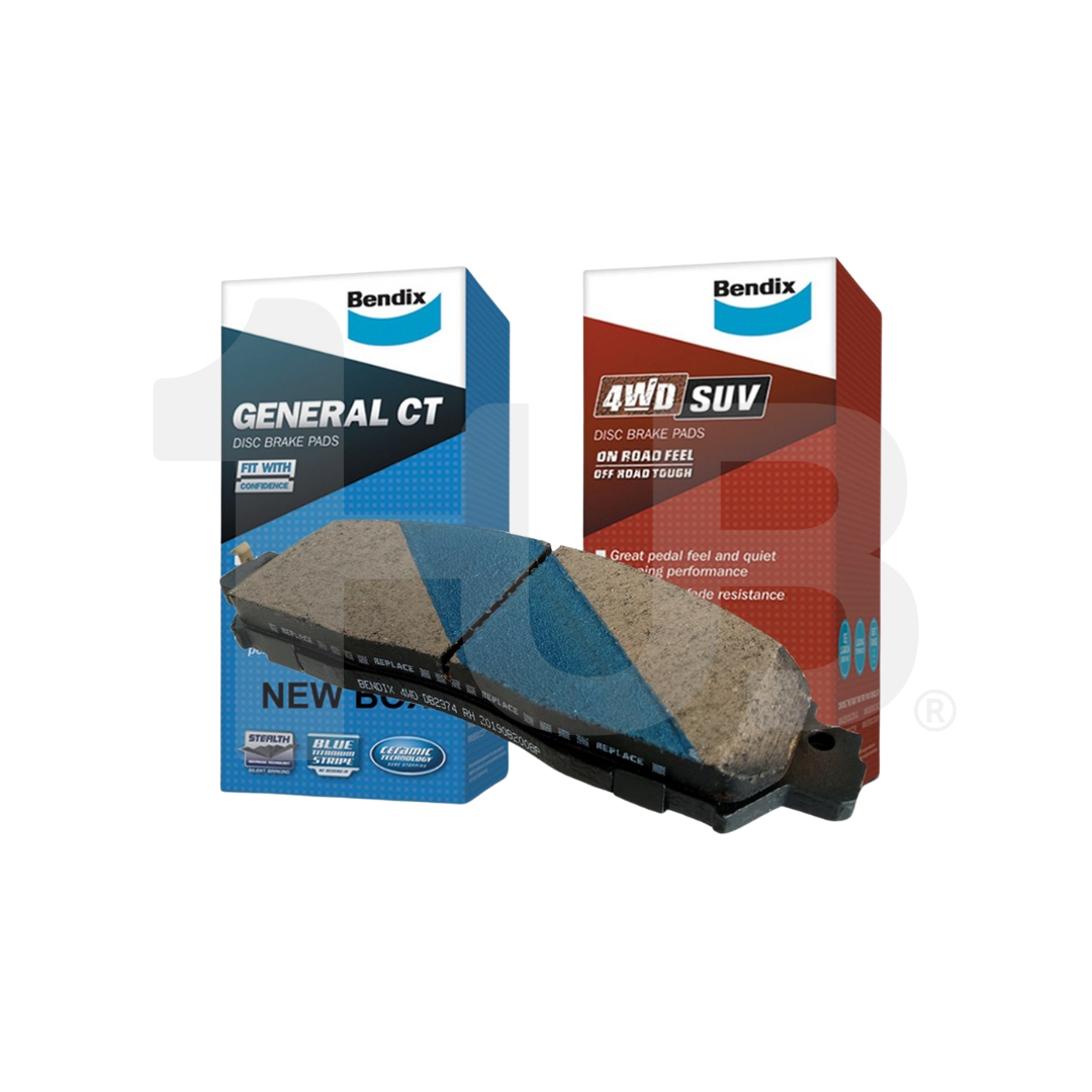 Bendix brake pads with packaging on a white background