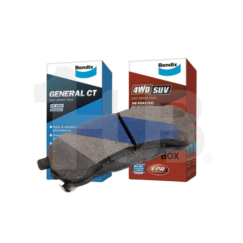 Bendix brake pads with two packaging boxes on a white background