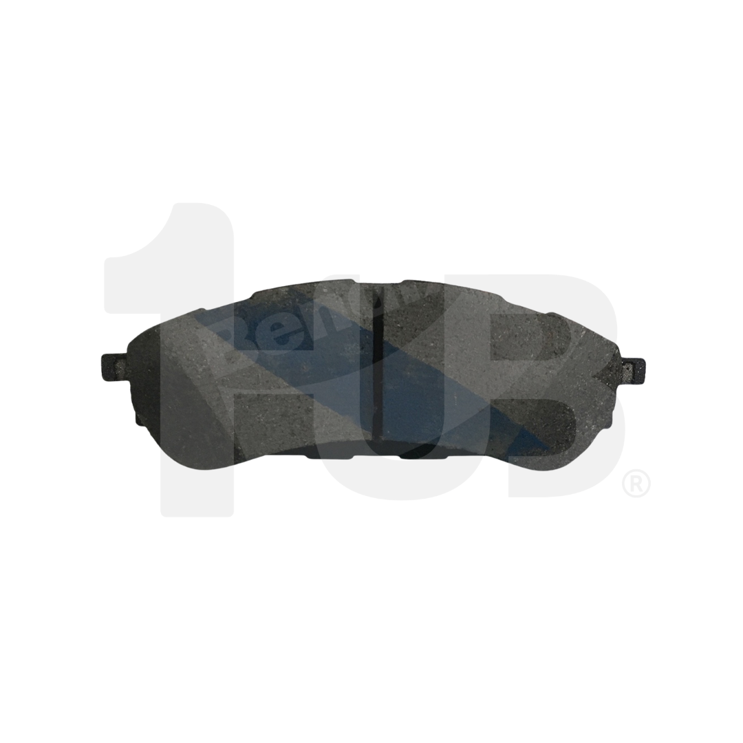 Brake pad on a white background with a clear overlay