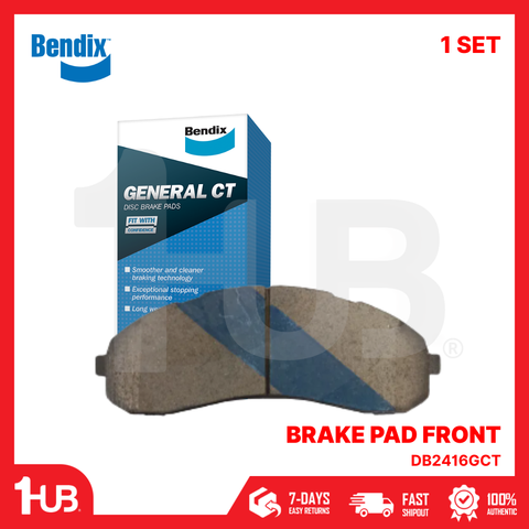 BENDIX BRAKE PAD KIA BONGO , K2700 (IMPORTED) 2005-17 198MM FRONT DB2416GCT ( 1 SET )