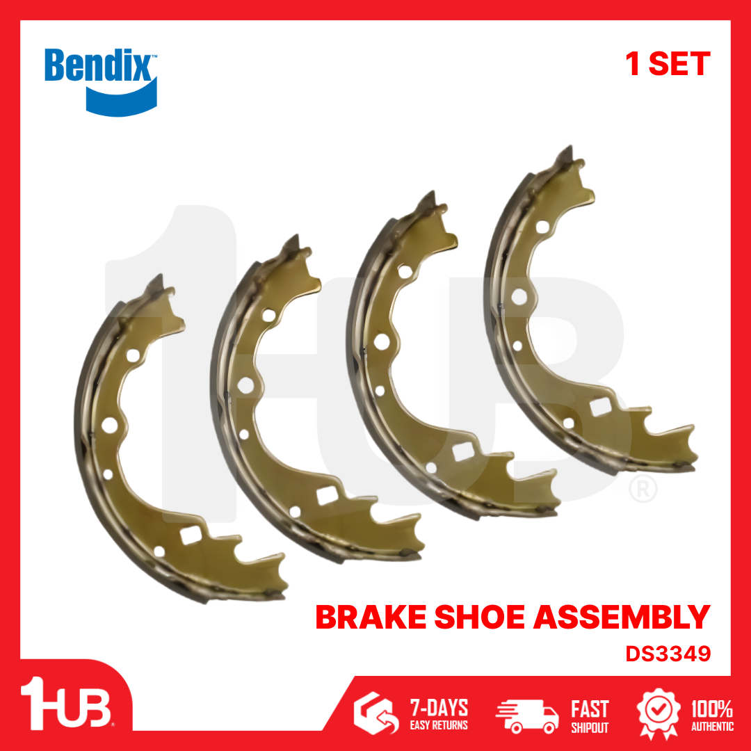 BENDIX BRAKE SHOE KIA HI-BESTA , PREGIO 1995-04 / KC2700 1999-04 / E2000 1989-96 DS3349 BS1587 ( 1 SET )