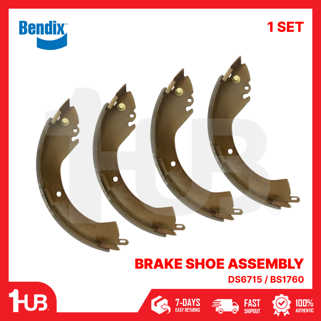 BENDIX BRAKE SHOE ASSEMBLY MITSUBISHI L200 , SPACEGEAR , FUZION 2008-15 DS6715 / BS1760 ( 1 SET )
