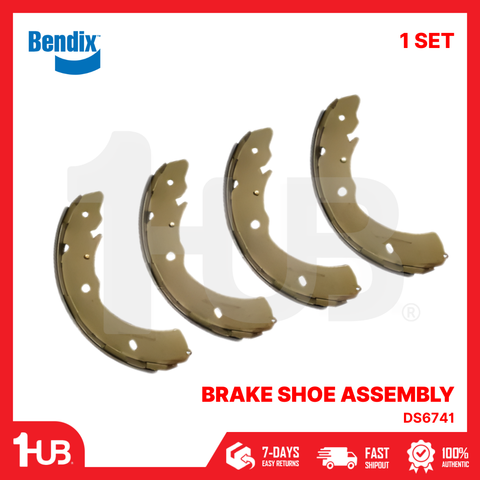 BENDIX BRAKE SHOE MITSUBISHI STRADA 4X4 , TRITON 2006-19 / STRADA GLS , GT 2016-19 / MONTERO SPORT 2008-16 / CHEVROLET COLORADO 2.8L 2013-19 DS6741 BS5018 ( 1 SET )