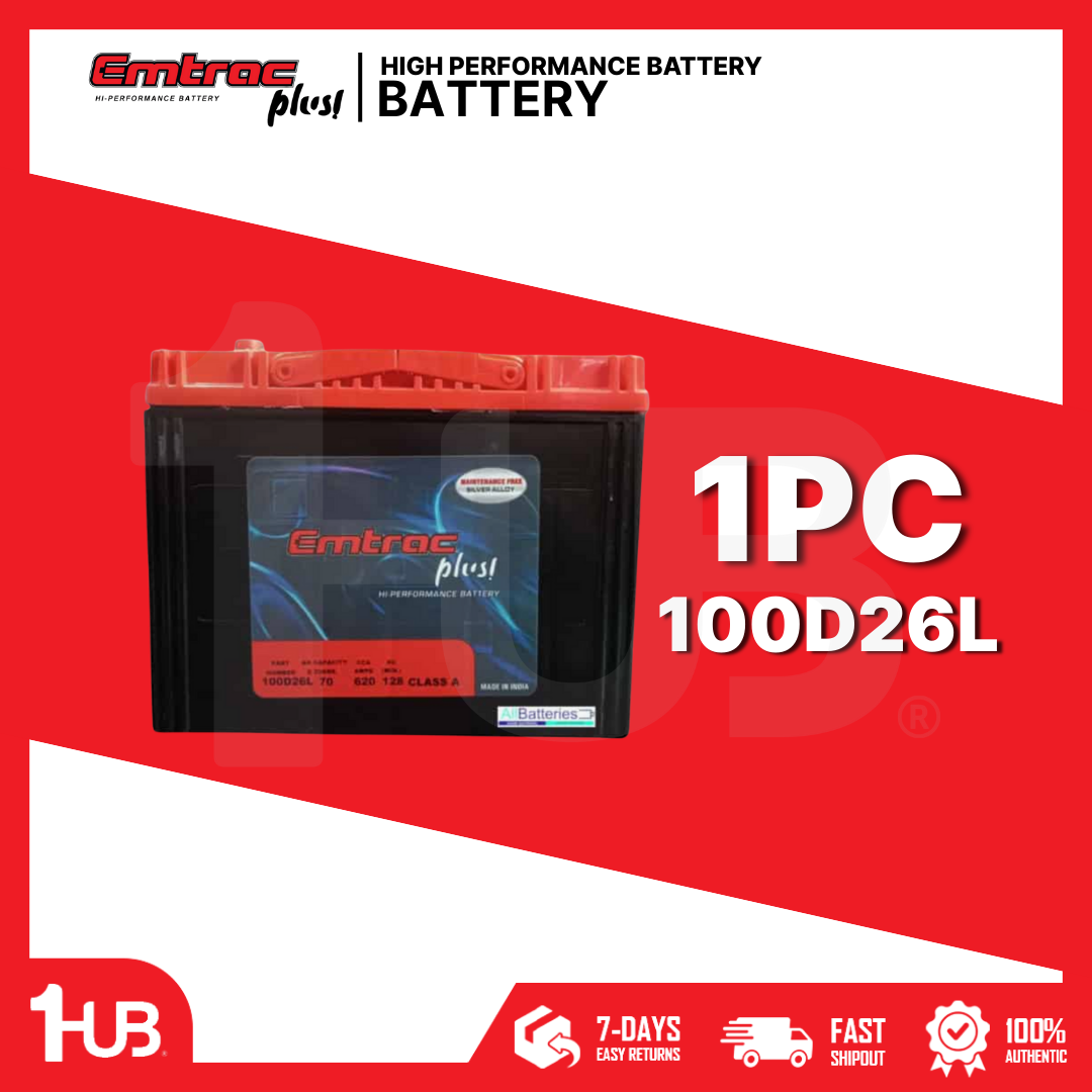EMTRAC BATTERY 2SM/N50L PLUS PLATINUM 100D26L ( 1 PC )