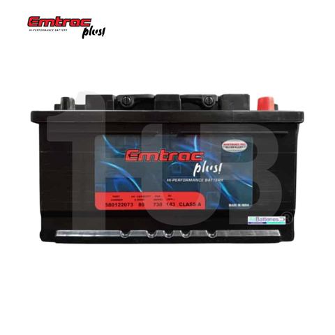 EMTRAC BATTERY CHROME DIN80 ( 1 PC )