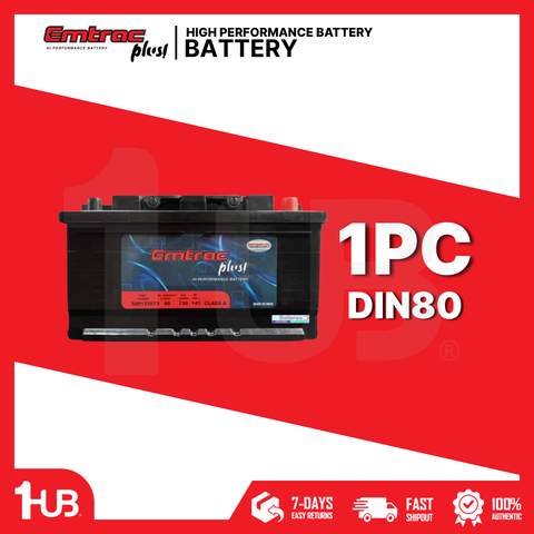 EMTRAC BATTERY CHROME DIN80 ( 1 PC )