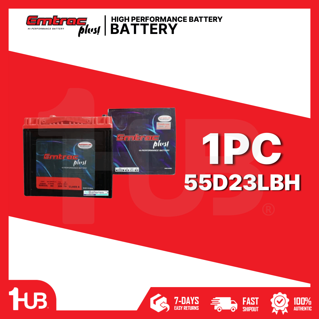 EMTRAC BATTERY NS50/ 1SM 18M CHROME REGULAR 55D23LBH ( 1 PC )