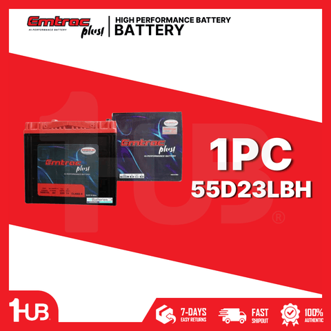 EMTRAC BATTERY NS50/ 1SM 18M CHROME REGULAR 55D23LBH ( 1 PC )