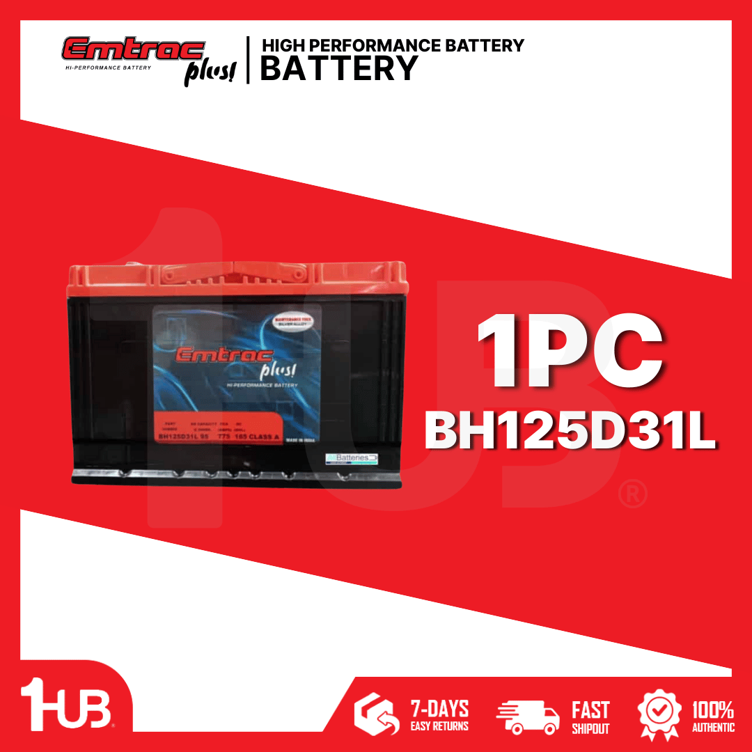 EMTRAC CAR BATTER PLATINUM 3SMF / N70L BH125D31L ( 1 PC )