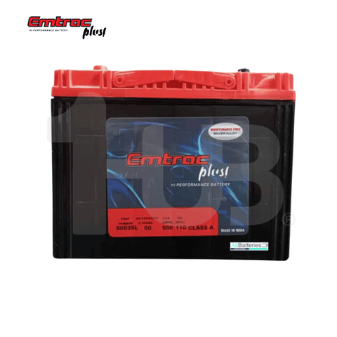 EMTRAC CAR BATTERY 2SM / N50L TITANIUM 80D26L ( 1 PC )