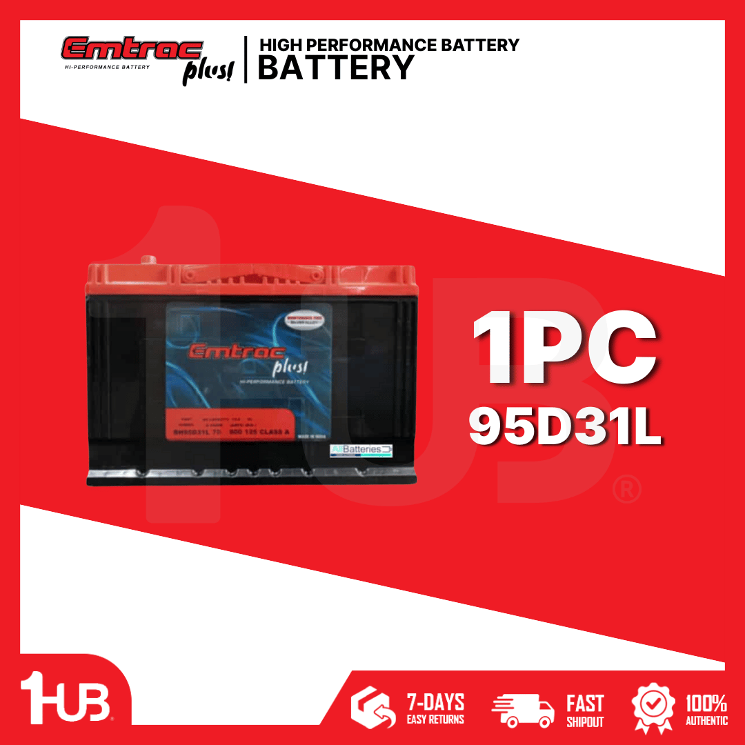 EMTRAC CAR BATTERY 3SMF CHROME 95D31L ( 1 PC )