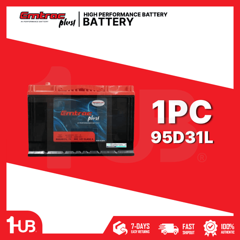 EMTRAC CAR BATTERY 3SMF CHROME 95D31L ( 1 PC )