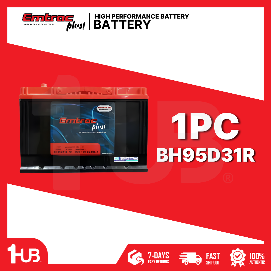 EMTRAC CAR BATTERY CHROME N70R/3SM REVERSE BH95D31R ( 1 PC )