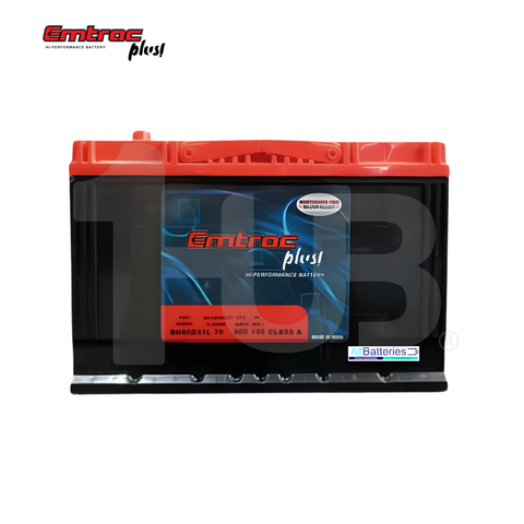 EMTRAC CAR BATTERY CHROME N70R/3SM REVERSE BH95D31R ( 1 PC )