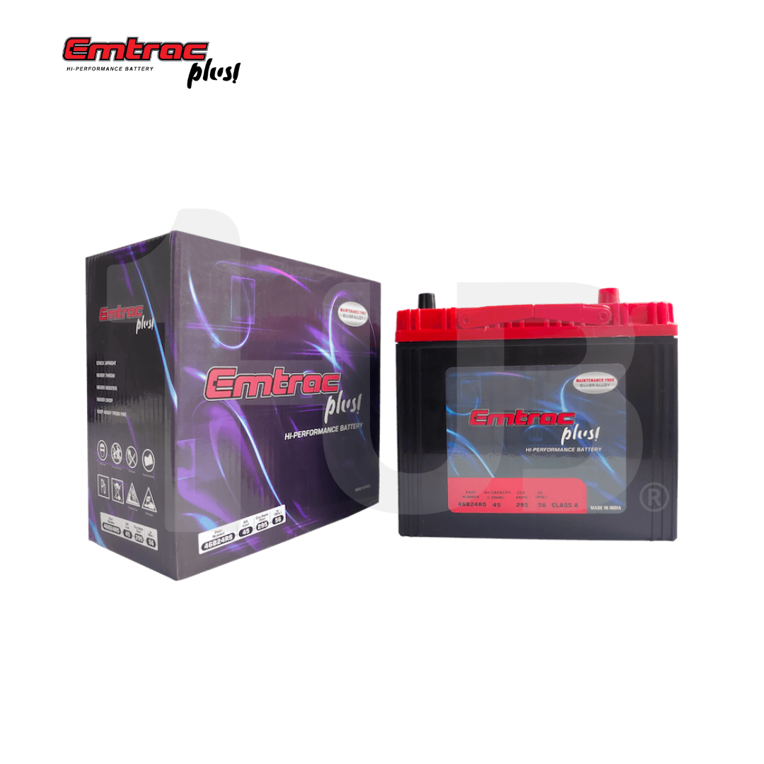 EMTRAC CAR BATTERY CHROME NS60 REVERSE NS60 / 46B24R ( 1 PC )