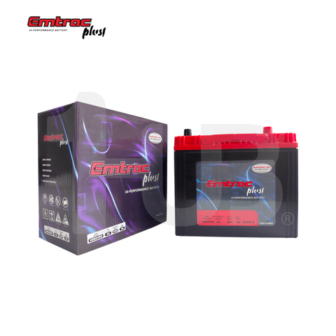 EMTRAC CAR BATTERY CHROME NS60 REVERSE NS60 / 46B24R ( 1 PC )