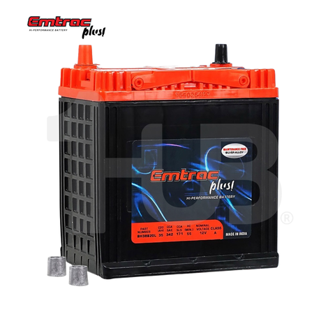 EMTRAC CAR BATTERY CHROME REGULAR BH38B20L (NS40) ( 1 PC )