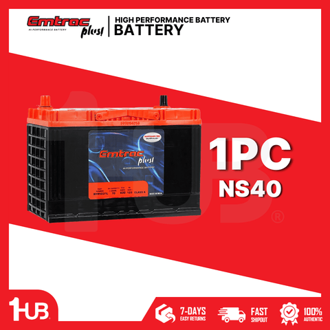 EMTRAC CAR BATTERY CHROME REVERSE NS40 ( 1 PC )