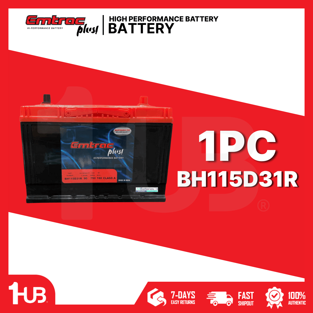 EMTRAC CAR BATTERY N70/3SMF TITANUIM REVERSE BH115D31R ( 1 PC )