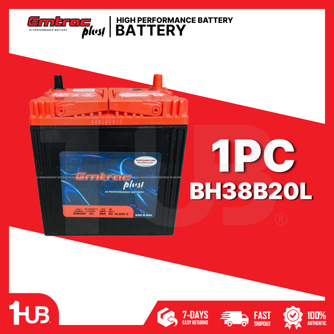 EMTRAC CAR BATTERY NS40 CHROME REGULAR 38B20R ( 1 PC )