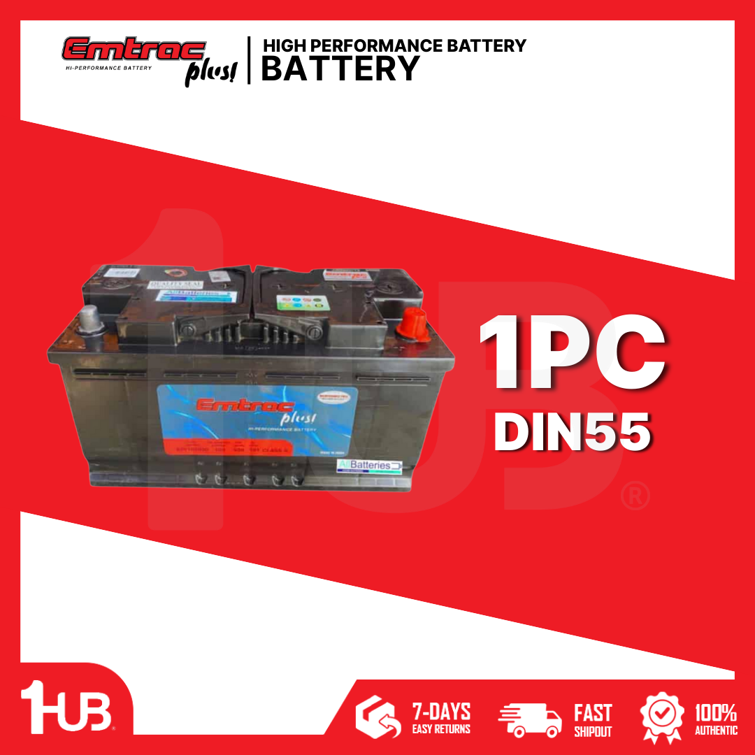 EMTRAC CAR BATTERY  PLATINUM-10 DIN55 ( 1 PC )