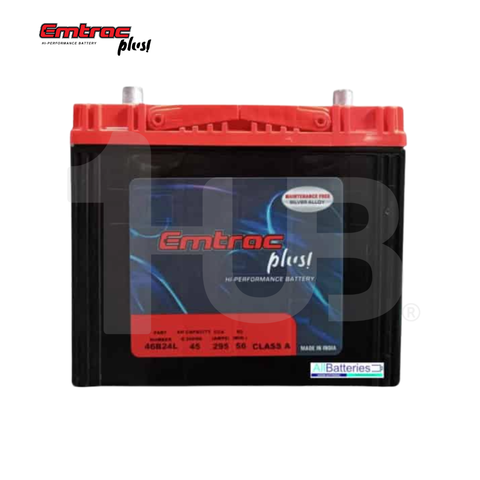 EMTRAC CAR BATTERY (NS60L) CHROME (MAINTENANCE FREE) 46B24L ( 1 PC )