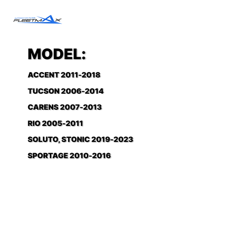FLEETMAX CABIN FILTER HYUNDAI / KIA ACCENT 11-18 W/ CHARCOAL, TUCSON 06-14 W/ CHARCOAL / CARENS 07-13 W/ CHARCOAL, RIO 05-11, SOLUTO, STONIC 19-23, SPORTAGE 10-16 FCS9311 ( 1 PC )