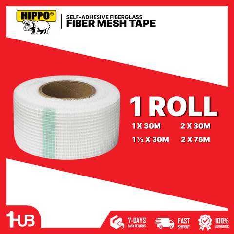 HIPPO Fiber Mesh Tape – Self-Adhesive Fiberglass Mesh Tape for Wall & Drywall Repair