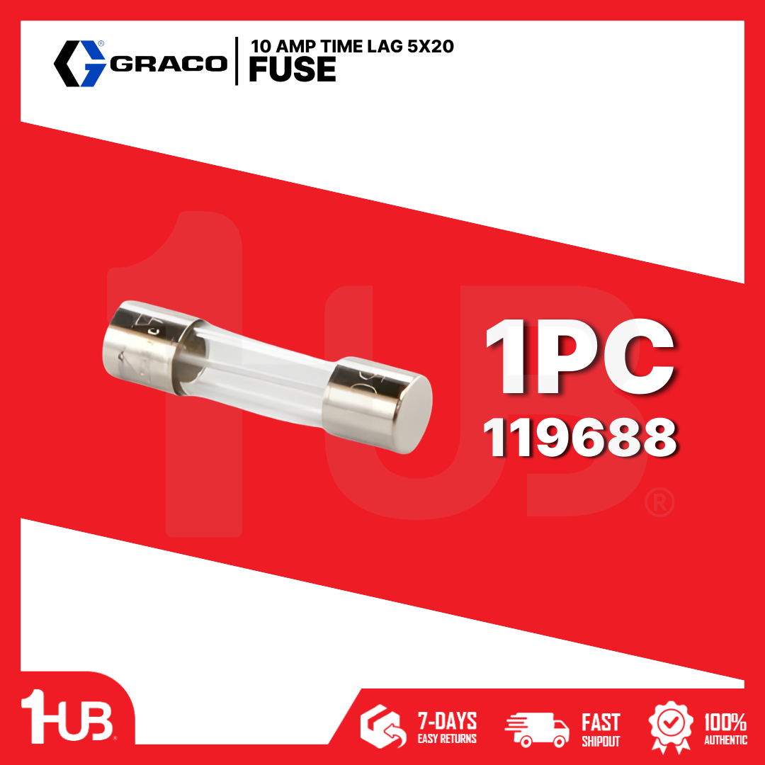 GRACO FUSE 10 AMP TIME LAG 5X20 119688 8673649 ( 1 PC )
