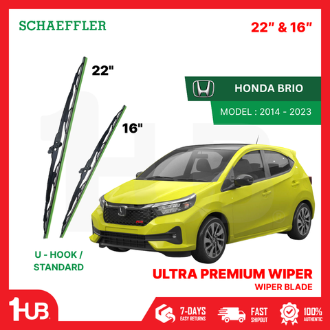 SCHAEFFLER ULTRA PREMIUM WIPER BLADE FOR HONDA BRIO 2014 - 2023 MODEL U-HOOK / MULTI-ADAPTOR BANANA TYPE