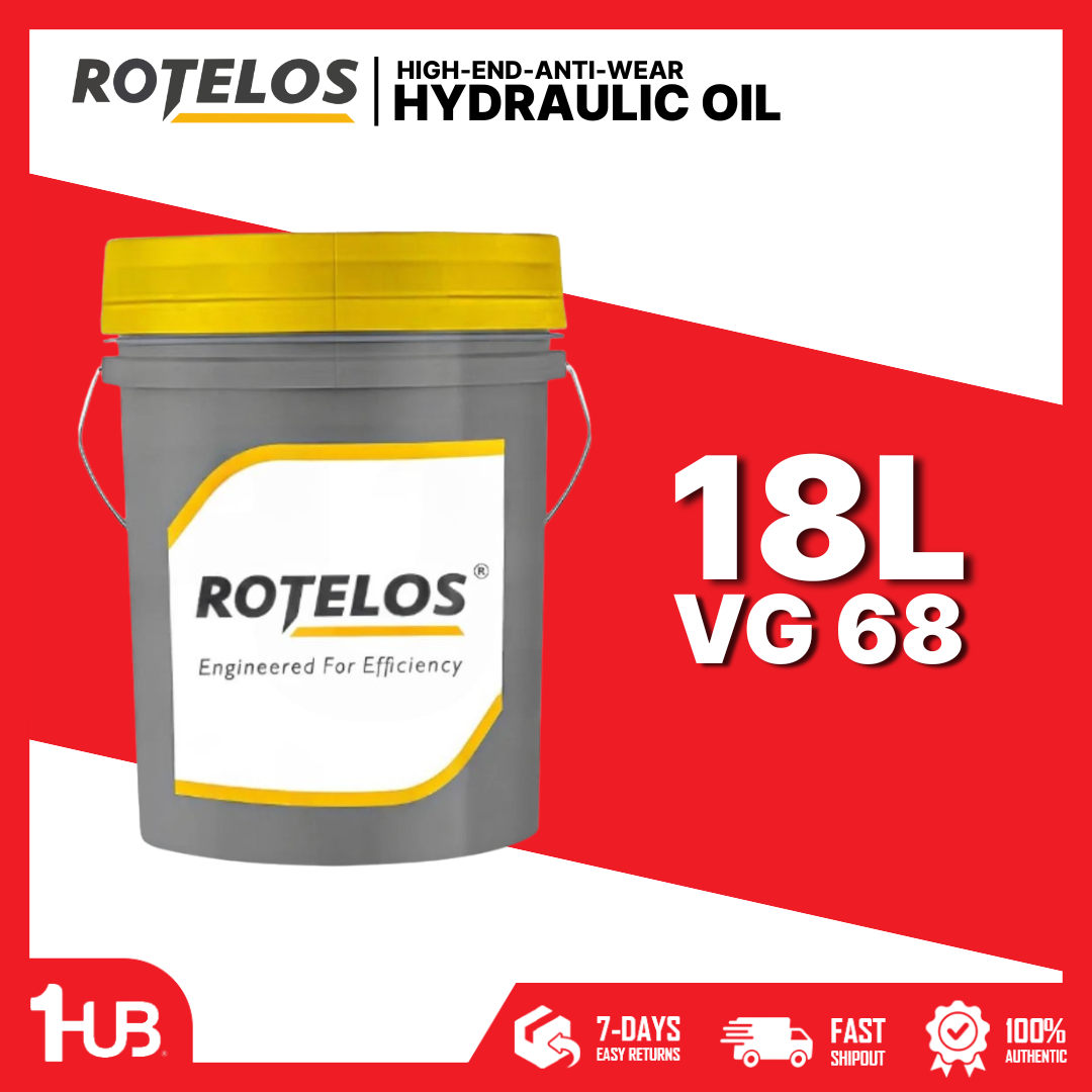 ROTELOS Hydraulic Oil ISO VG 68 Anti-Wear 18 Liters – High Performance Industrial Lubricant