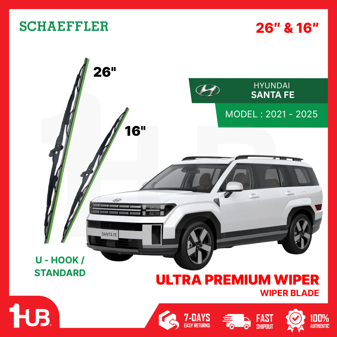 SCHAEFFLER ULTRA PREMIUM WIPER BLADE FOR HYUNDAI SANTA FE 2021 - 2025 MODEL U-HOOK / MULTI-ADAPTOR BANANA TYPE