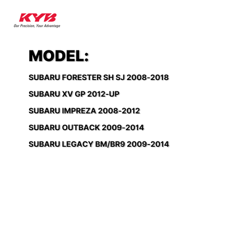KYB SHOCK MOUNTING SUBARU FORESTER SH SJ 08-18, XV GP 12-UP, IMPREZA 08-12, OUTBACK 09-14, LEGACY BM/BR9 09-14 FRONT WITH BEARING SAM-SM7235 20320-FG002 ( 1 SET )