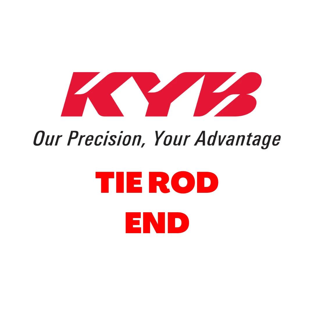 KYB logo with text 'Our Precision, Your Advantage' and 'TIE ROD END' on a white background