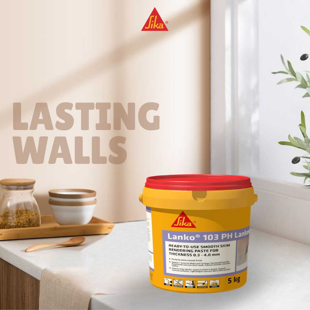SIKA LANKO® 103 LANKOWALL  READY-TO-USE SMOOTH SKIM RENDERING PASTE FOR THICKNESS 0.3 MM - 4.0 MM ( 5KG )