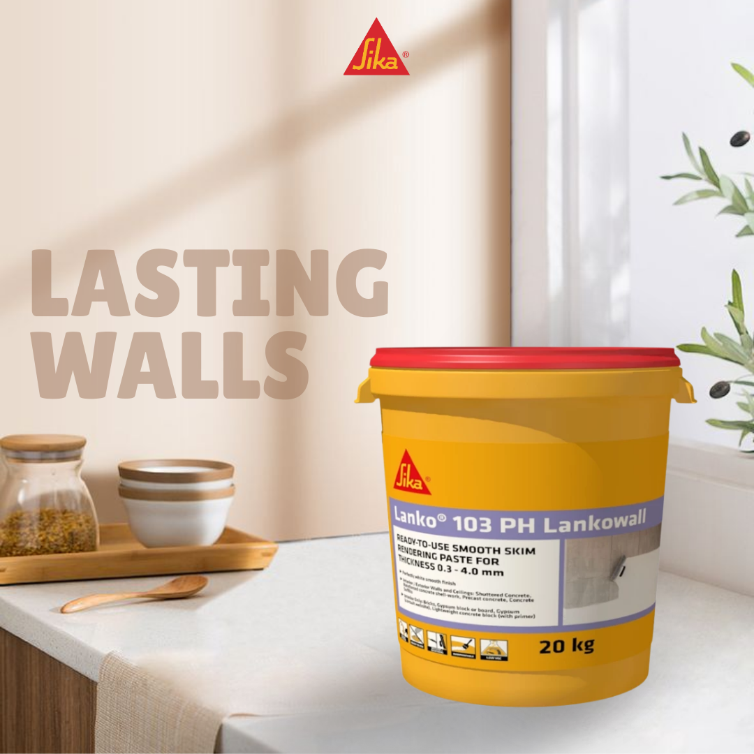 SIKA LANKO® 103 LANKOWALL  READY-TO-USE SMOOTH SKIM RENDERING PASTE FOR THICKNESS 0.3 MM - 4.0 MM ( 20KG )