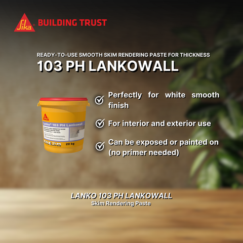 SIKA LANKO® 103 LANKOWALL  READY-TO-USE SMOOTH SKIM RENDERING PASTE FOR THICKNESS 0.3 MM - 4.0 MM ( 20KG )