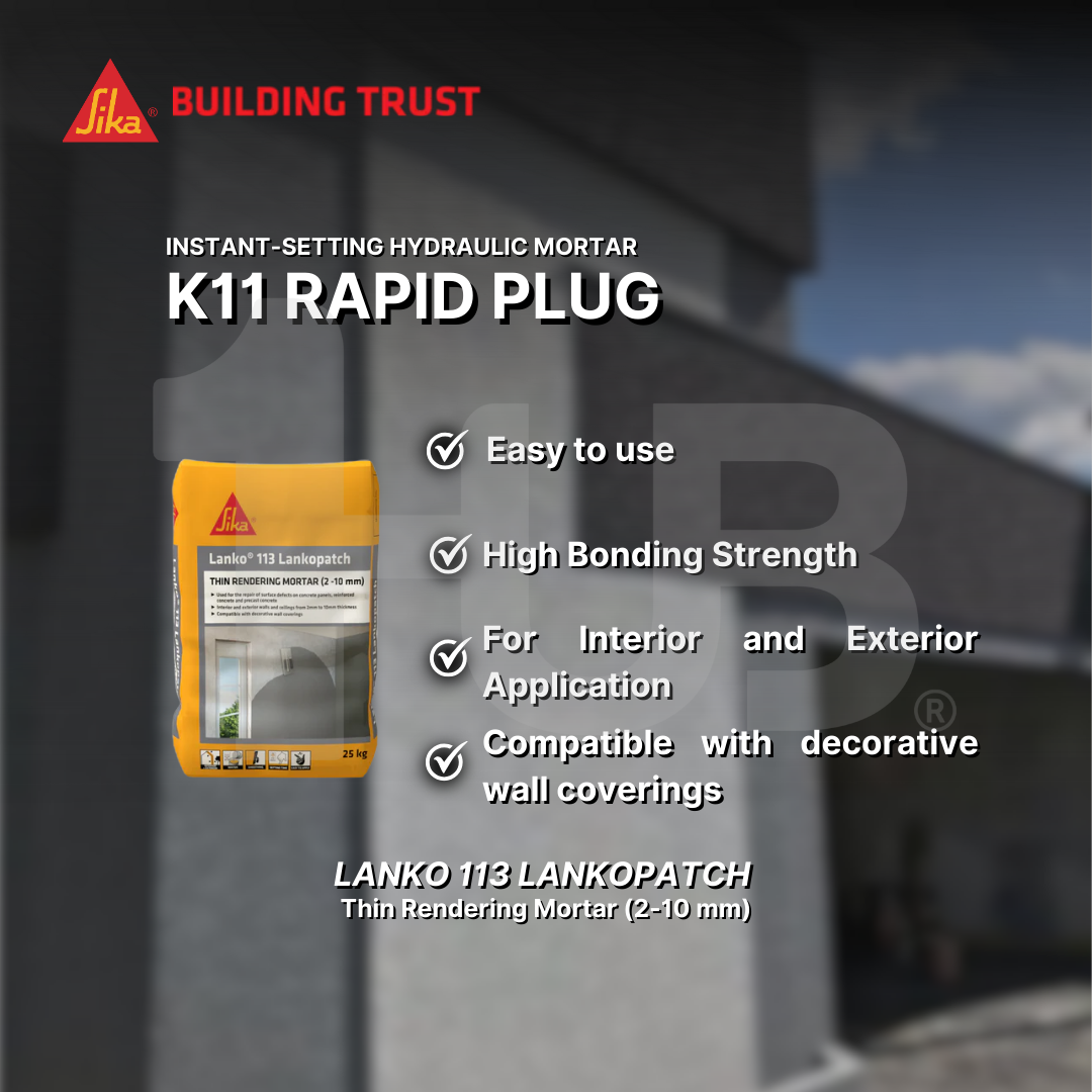 SIKA LANKO® 113 LANKOPATCH THIN RENDERING MORTAR 2 - 10MM ( 25KG )