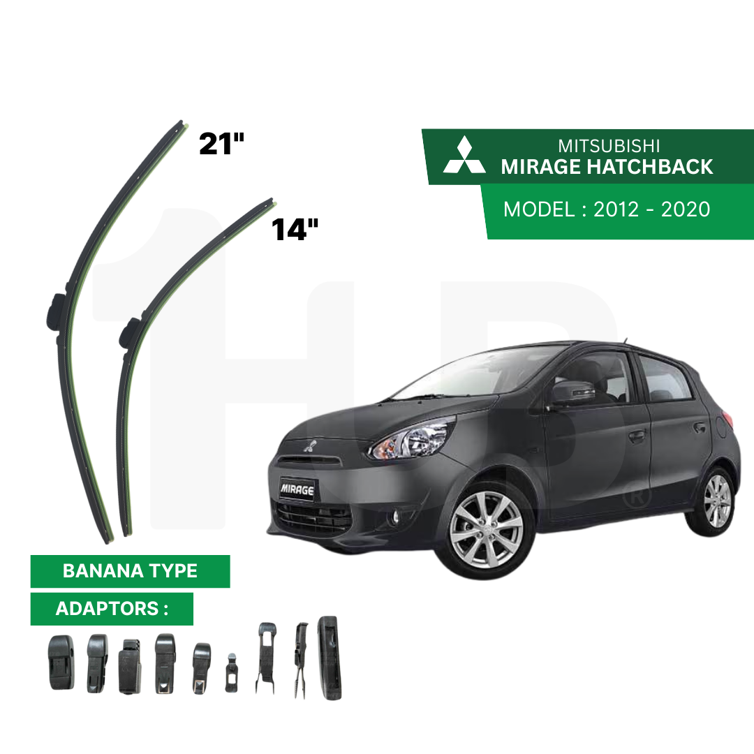 SCHAEFFLER ULTRA PREMIUM WIPER BLADE FOR MITSUBISHI MIRAGE HATCHBACK 2012 - 2020 MODEL U-HOOK / MULTI-ADAPTOR BANANA TYPE