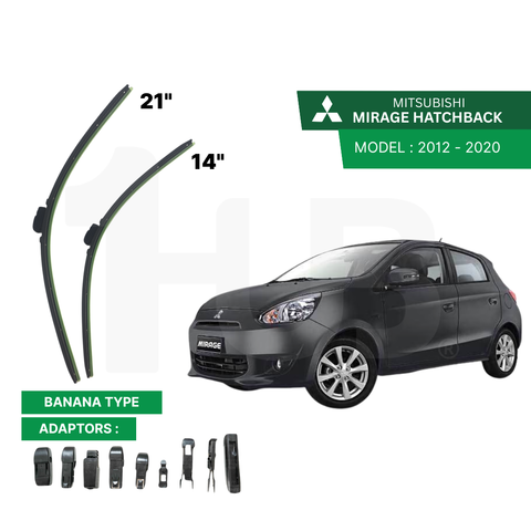 SCHAEFFLER ULTRA PREMIUM WIPER BLADE FOR MITSUBISHI MIRAGE HATCHBACK 2012 - 2020 MODEL U-HOOK / MULTI-ADAPTOR BANANA TYPE