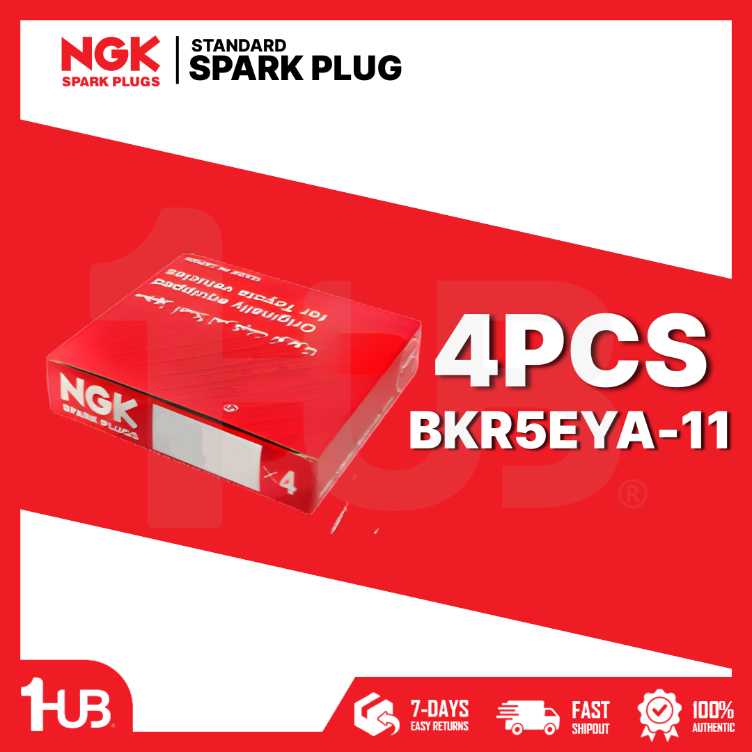 NGK SPARK PLUG 90919-01164 TOYOTA COROLLA 1600 (4A-FE) 1993-97 / ECHO , ALTIS , PRADO 2700 2001-05 / YARIS , RAV-4 1.8 2003-11 / VIOS 1.3 , 1.5 2003-14 / COROLLA ALTIS 1.6 , 1.8 2002-09 BKR5EYA-11 ( 1 BOX - 4 PCS )