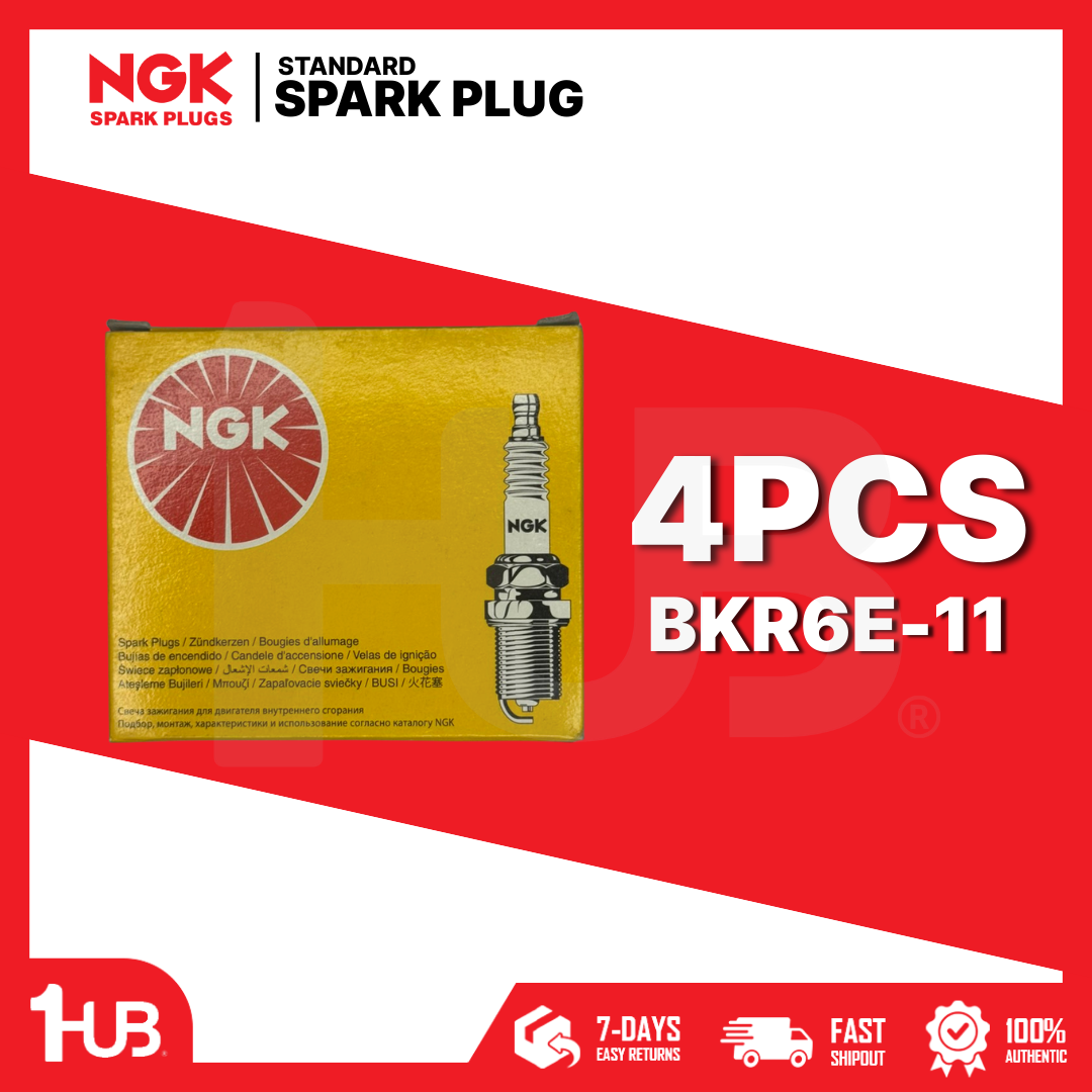 NGK SPARK PLUG HONDA / CHEVY / DAIHATSU CIVIC 1500 , 1600 (ALL) 1992-05 / CITY , JAZZ i-DSI 1997-08 / OPTRA , AVEO 1.5 2004-09 / FEROZA (W/RESISTOR) 1990-96 BKR6E-11 ( 1 BOX - 4 PCS )