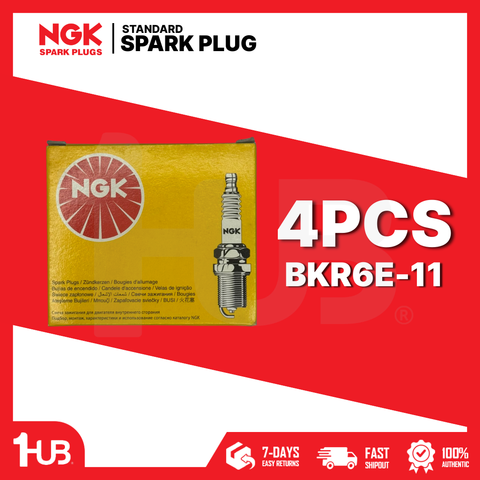 NGK SPARK PLUG HONDA / CHEVY / DAIHATSU CIVIC 1500 , 1600 (ALL) 1992-05 / CITY , JAZZ i-DSI 1997-08 / OPTRA , AVEO 1.5 2004-09 / FEROZA (W/RESISTOR) 1990-96 BKR6E-11 ( 1 BOX - 4 PCS )