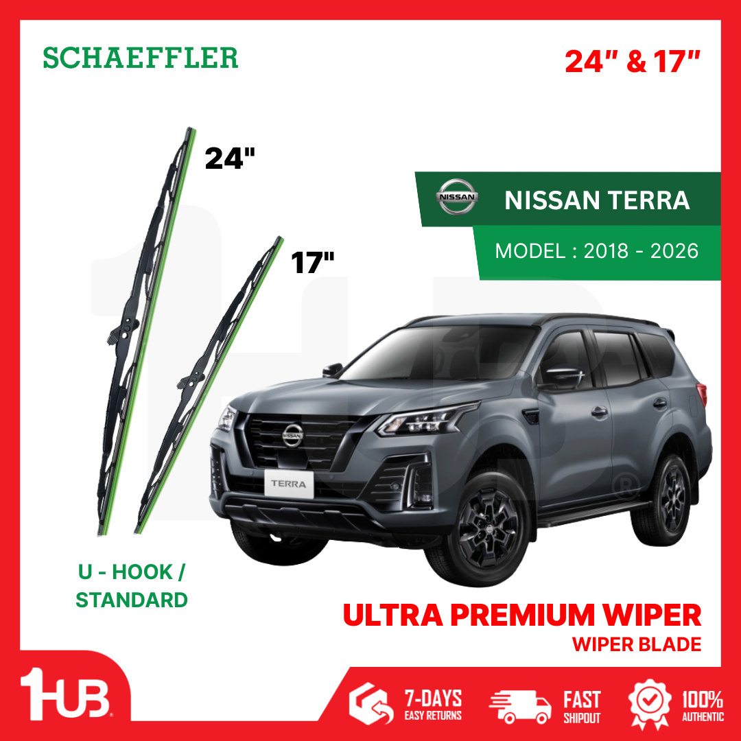 SCHAEFFLER ULTRA PREMIUM WIPER BLADE FOR NISSAN TERRA 2018 - 2026 MODEL U-HOOK / MULTI-ADAPTOR BANANA TYPE