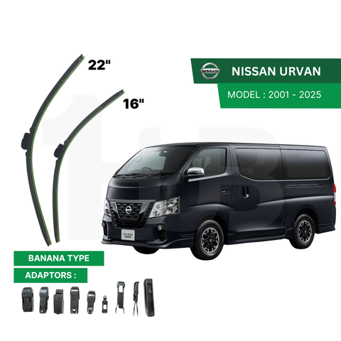 SCHAEFFLER ULTRA PREMIUM WIPER BLADE FOR NISSAN URVAN 2001 - 2012, NV350 URVAN 2015 - 2025 MODEL U-HOOK / MULTI-ADAPTOR BANANA TYPE