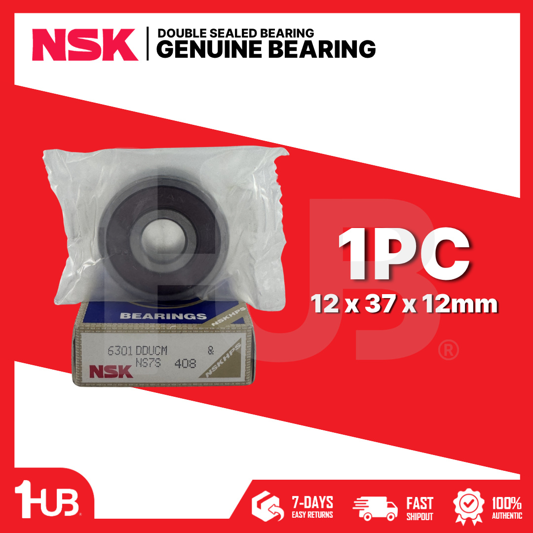 NSK BEARING 6301-2RS 12x37x12mm ( 1 PC )