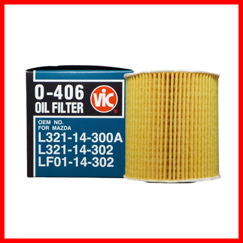 VIC OIL FILTER CARTRIDGE ELEMENT TYPE VIC O-406 L321-14-300A / L321-14-302 / LF01-14-302 MAZDA CX-7 2300 L3-VDT 2006- / MPV L3-VDT 2006- / TRIBUTE 2300 L3 03-04  O-406 5106563 ( 1 PC )
